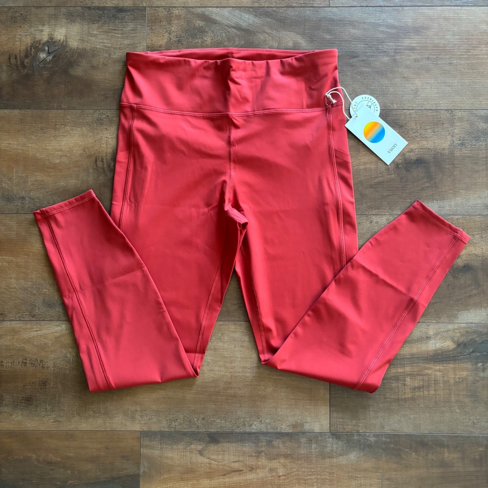 Vuori Stride Leggings Poppy Red Orange Women's Size Large Athleisure Yoga NWT